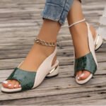 Women's mid-heel chunky heel sandals, Box Heel – RV1537 - Image 4