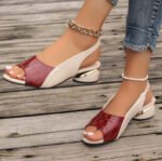 Women's mid-heel chunky heel sandals, Box Heel – RV1537