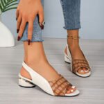 Women's mid-heel chunky heel sandals, Box Heel – RV1537 - Image 5