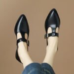 Retro buckle pointed-toe single shoes, new spring/summer style soft, Style Shoes – RV2584 - Image 2